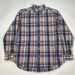 Vineyard Vines Mens Slim Fit Tucker Shirt Plaid Cotton Button Down Pink Blue L